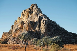 Butte Prints: Majestic mountain, lush vegetation. Madagascar, Africa. Isalo National Park
