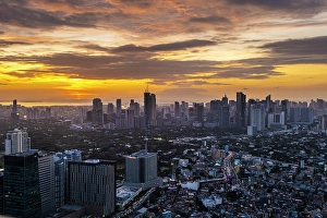 Makati Prints: Makati skyline at dusk, Manila, capital of The Philippines