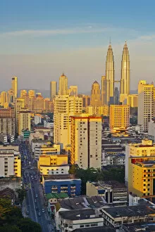 Images Dated 24th January 2012: Malaysia, Kuala Lumpur, Petronas Towers, Overview of city
