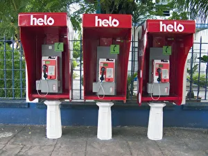 Communication Prints: Malaysia, Penang, (Pulau Pinang), Georgetown, Chinatown district, public helo