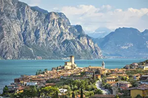 Color Prints: Malcesine, a small village with an historic castle on Garda Lake coast