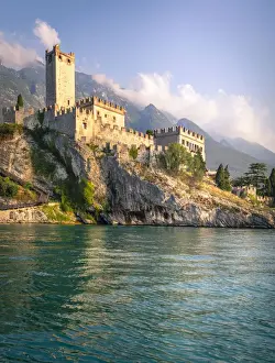 Malcesine, a small village with an historic castle on Garda Lake coast