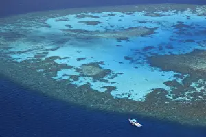 Maldives, South Ari Atoll, Aerial View of the chains of atolls