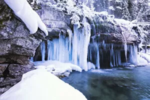 Icicles Collection: Maligne Canyon in Winter, Jasper National Park, Alberta, Canada