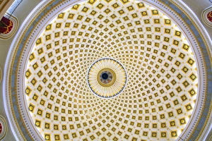 Maltese Islands Prints: Malta, Europe; Interior of Mosta church
