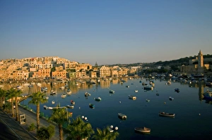 Malta, Europe; The old fishing village of Marsascala now functioning more as a tourist location Malta, Europe; The old fishing village of Marsascala now functioning more as a tourist location