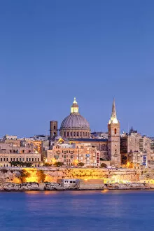 Images Dated 29th October 2018: Malta, Malta, Valletta, View over Old Town with St Johns Co-Cathedral