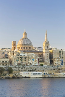 Malta, South Eastern Region, Valletta. The view from Sliema across Marsamxett Harbour