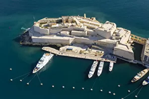Images Dated 15th June 2017: Malta, South Eastern Region, Valletta. Aerial view of Fort St. Angelo on Vittoriosa
