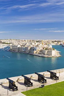 Images Dated 15th June 2017: Malta, South Eastern Region, Valletta. The view across Grand Harbour to Senglea