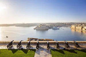 Images Dated 15th June 2017: Malta, South Eastern Region, Valletta. The view across Grand Harbour to the Three