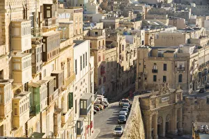 Malta, South Eastern Region, Valletta. Traditional Maltese balconies