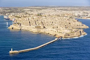Images Dated 15th June 2017: Malta, South Eastern Region, Valletta. Aerial view of the peninsula of Valletta