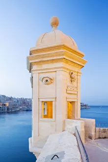 Images Dated 15th June 2017: Malta, South Eastern Region, Valletta. A Vedette, or Watchtower in Gardjola Gardens