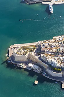 Malta, South Eastern Region, Valletta. Aerial view of Senglea, one of the Three Cities