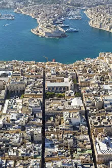 Images Dated 15th June 2017: Malta, South Eastern Region, Valletta. Aerial view of Valletta, Grand Harbour