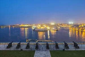 Images Dated 15th June 2017: Malta, South Eastern Region, Valletta. The Saluting Battery, Grand Harbour and the