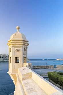 Images Dated 2017 June: Malta, South Eastern Region, Valletta. A Vedette, or Watchtower in Gardjola Gardens