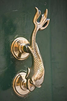 Images Dated 3rd September 2010: Malta, Valletta, fish-shaped door knockers at the French Embassy