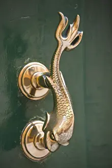 Malta, Valletta, fish-shaped door knockers at the French Embassy