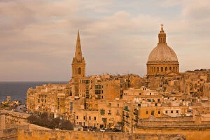 Images Dated 3rd September 2010: Malta, Valletta, St. Pauls Anglican Cathedral and Carmelite Church from St