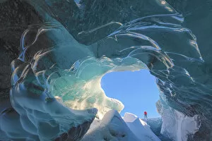 Freezing Gallery: Man in Ice Cave, Iceland