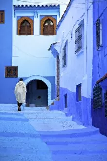 Images Dated 13th November 2013: Man In Robe, Chefchaouen, Morocco, North Africa