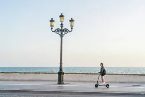 Scooter Prints: Man on a scooter, Cadiz, Andalusia, Spain