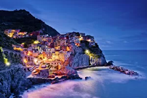 Manarola at Night, Cinque Terre, Liguria, Italy