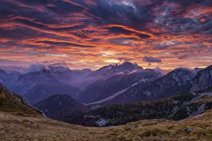 Mangart Pass at Sunset, Triglav National Park, Julian Alps, Slovenia