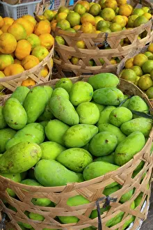 Produce Prints: Mangoes for sale in a market in East Bali, Bali, Indonesia