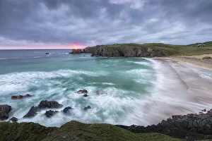 Images Dated 25th November 2021: Mangurstadh beach at sunset, Isle of Lewis, Outer Hebrides, Scotland, UK