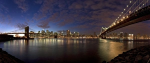 Down Town Prints: Manhattan Bridge & Brooklyn Bridge, New York City, USA