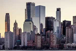 Jersey City Prints: Manhattan at dawn from Liberty State Park, Jersey City, New Jersey, USA