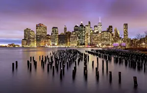 Brooklyn Prints: Manhattan at dawn, from Pier 1