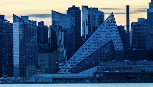 New Jersey Prints: Manhattan at dawn from Weehawken Waterfront Park, New Jersey, USA