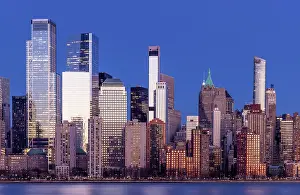 Jersey City Prints: Manhattan at dusk from Exchange Placxe, Jersey City, New Jersey, USA