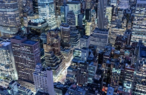 Rockerfeller Centre Prints: Manhattan at dusk, from the Rockerfeller Centre, Manhattan, New York City, New York, USA