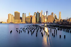 Brooklyn Prints: Manhattan at sunrise, from Pier 1