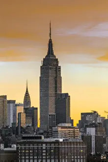 Commercial Prints: Manhattan, view of the Empire State Building and Midtown Manhattan across the Hudson River