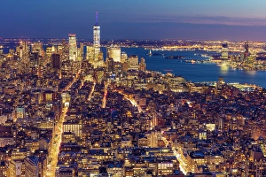 Freedom Tower Prints: Manhattan and the One World Trade Centre at dusk