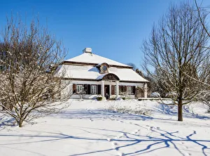 Lublin Voivodeship Prints: Manor House, Lublin Open Air Museum, winter, Lublin Voivodeship, Poland