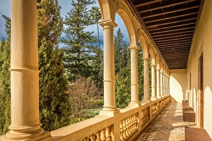 Colonnades Prints: Manor house of the Raixa estate, Bunyola, Mallorca, Balearic Islands, Spain