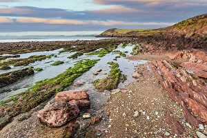 Images Dated 17th February 2023: Manorbier Beach, Tenby, Pembrokeshire, Wales, United Kingdom