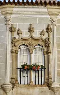 Historic City Prints: A manueline style window (16th century) in the house of Garcia de Resende