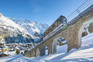 MAorren, Berner Oberland, canton of Bern, Switzerland. Funicular to Allmendhubel