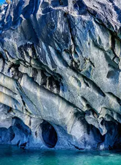 Cavernas De Marmol Prints: Marble Caves, Santuario de la Naturaleza Capillas de Marmol, General Carrera Lake