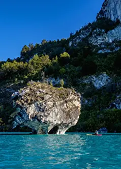 Cavernas De Marmol Prints: Marble Chapel, Santuario de la Naturaleza Capillas de Marmol, General Carrera Lake