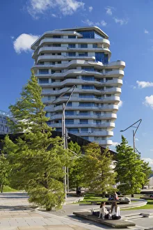 Images Dated 11th October 2016: Marco Polo Residential Tower on Marco Polo Terrace in HafenCity, Hamburg, Germany