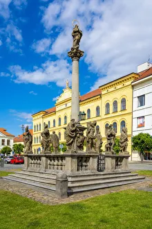 Columns Gallery: Marian column on Alsovo namesti, Pisek, South Bohemian Region, Czech Republic